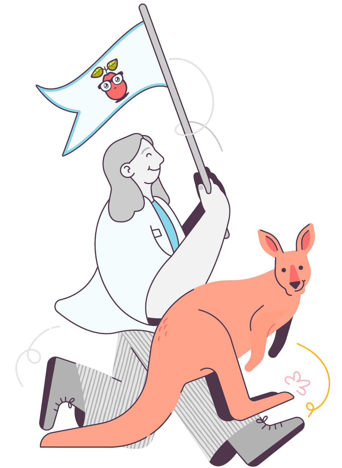 Person waving a Red Guava flag